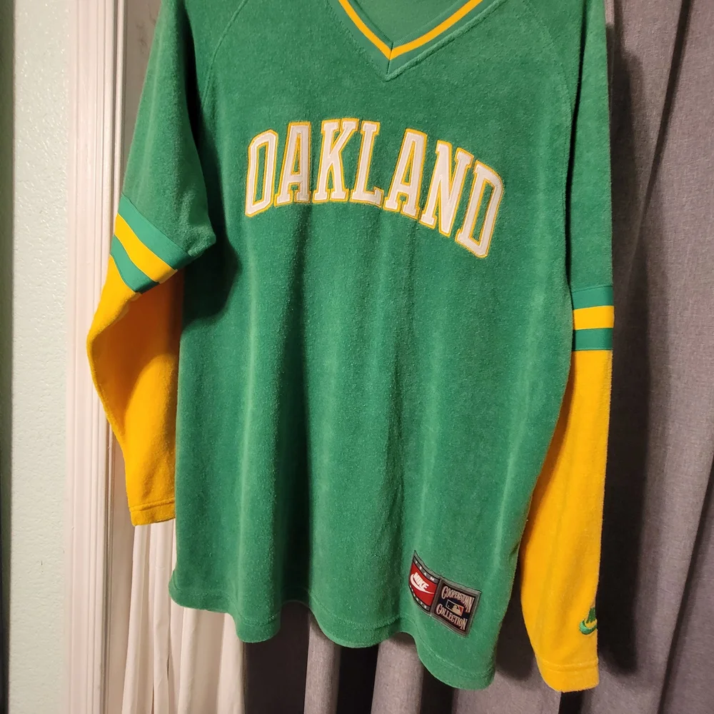 NIKE MLB Vtg 90's Cooperstown Collection Oakland Athletics Fleece Men L Baseball